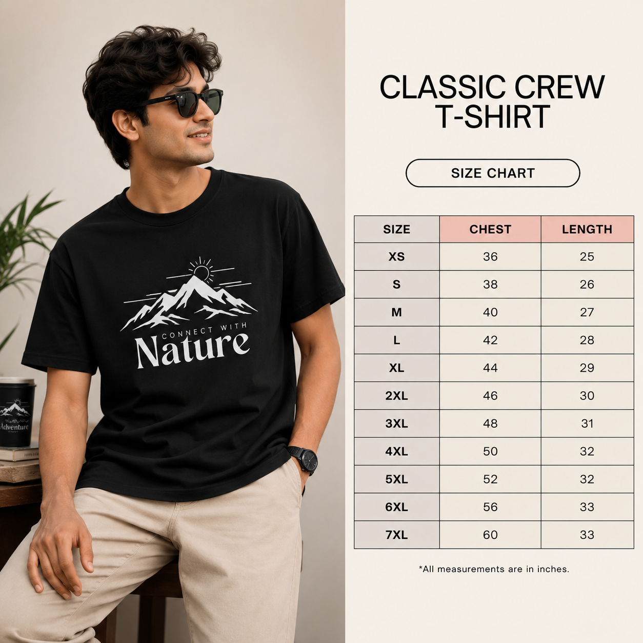 Unisex Connect With Nature Classic Crew T-Shirt