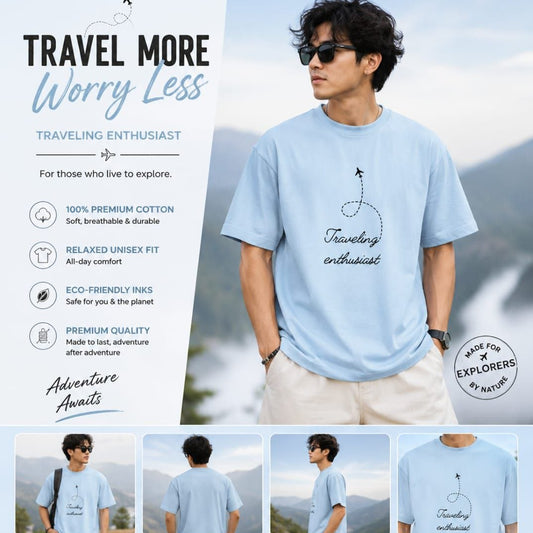 AAKAAR — Traveling Enthusiast Oversized T-Shirt