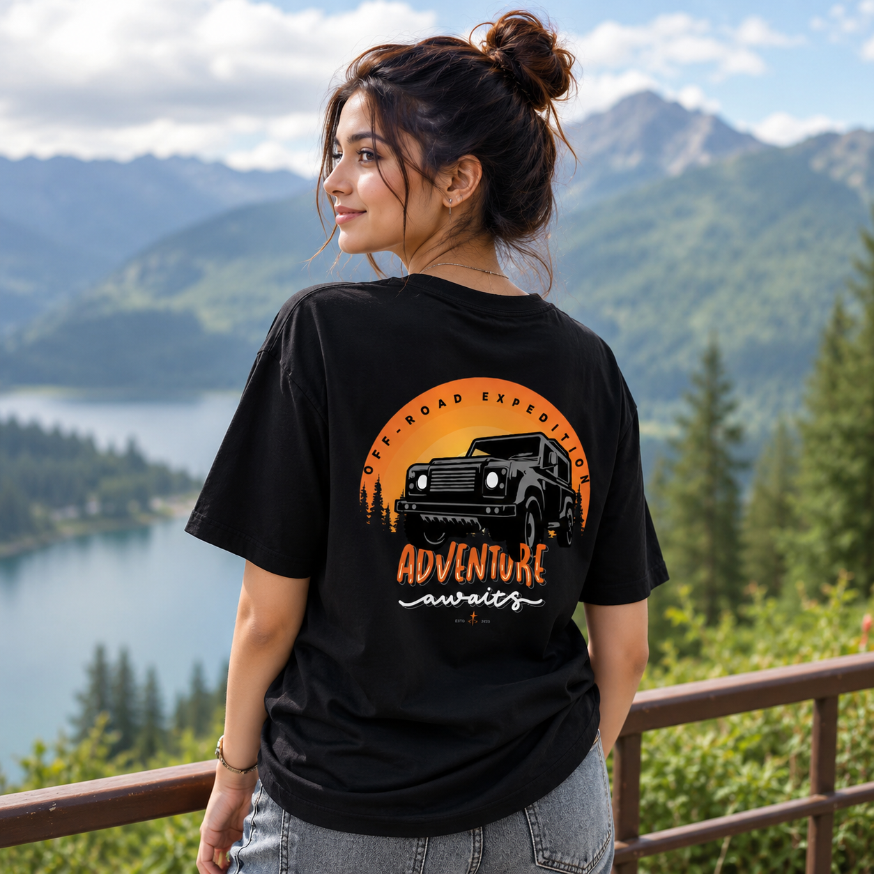 Aakaar Adventure Awaits Unisex Classic Crew T-Shirt