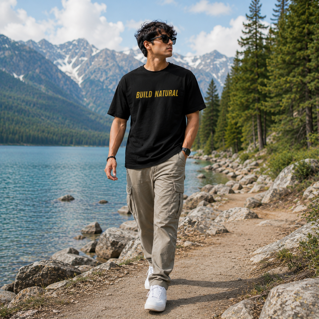 Unisex Build Natural Classic Crew T-Shirt