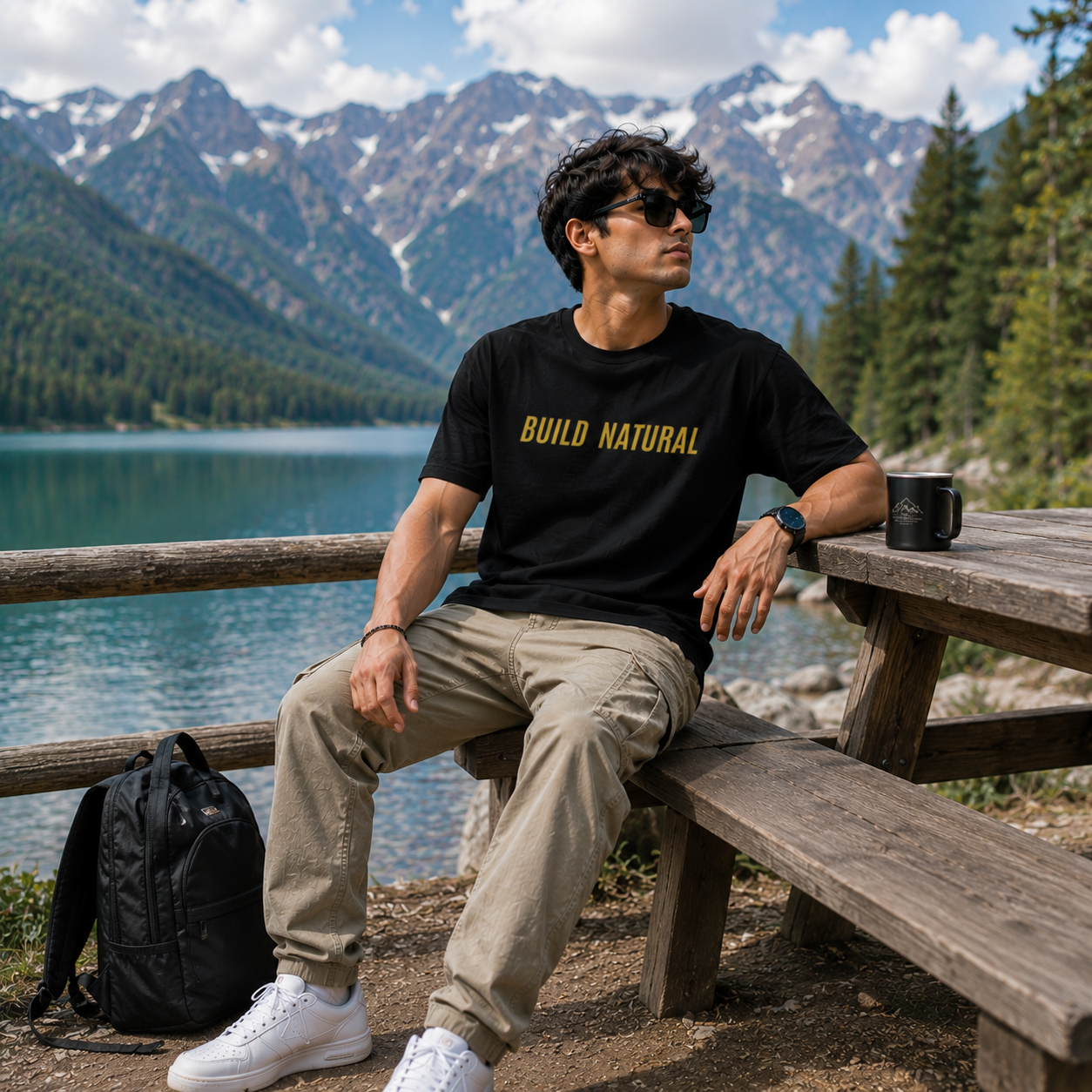 Unisex Build Natural Classic Crew T-Shirt