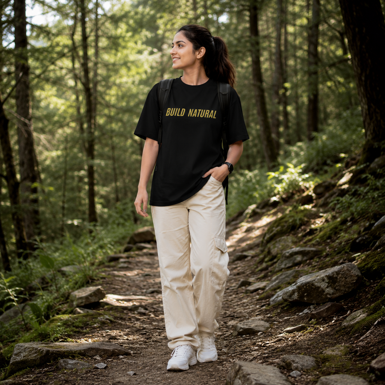 Unisex Build Natural Classic Crew T-Shirt