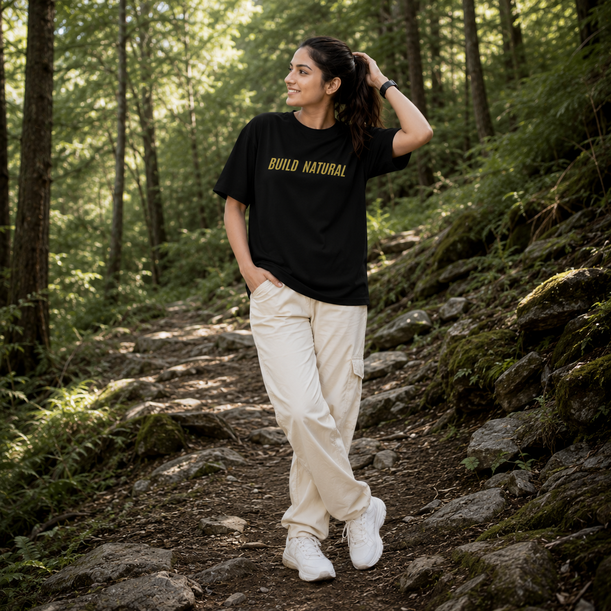 Unisex Build Natural Classic Crew T-Shirt