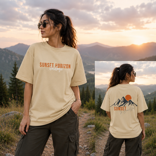 Unisex Sunset Horizon Oversized T-Shirt