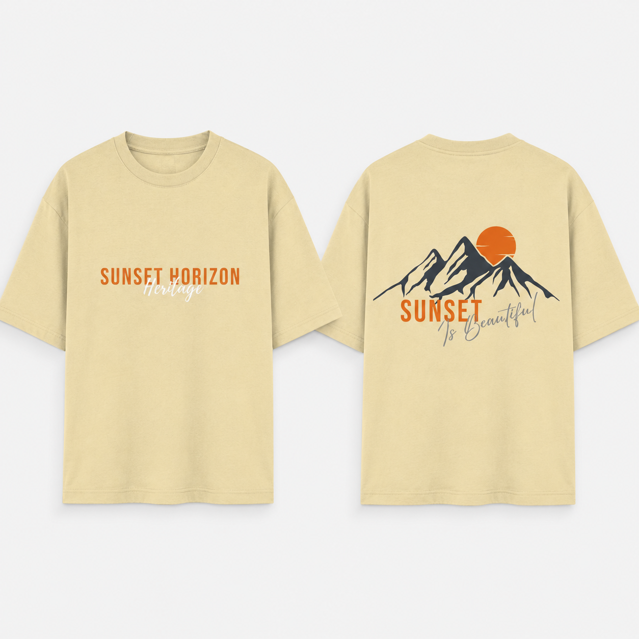 Unisex Sunset Horizon Oversized T-Shirt