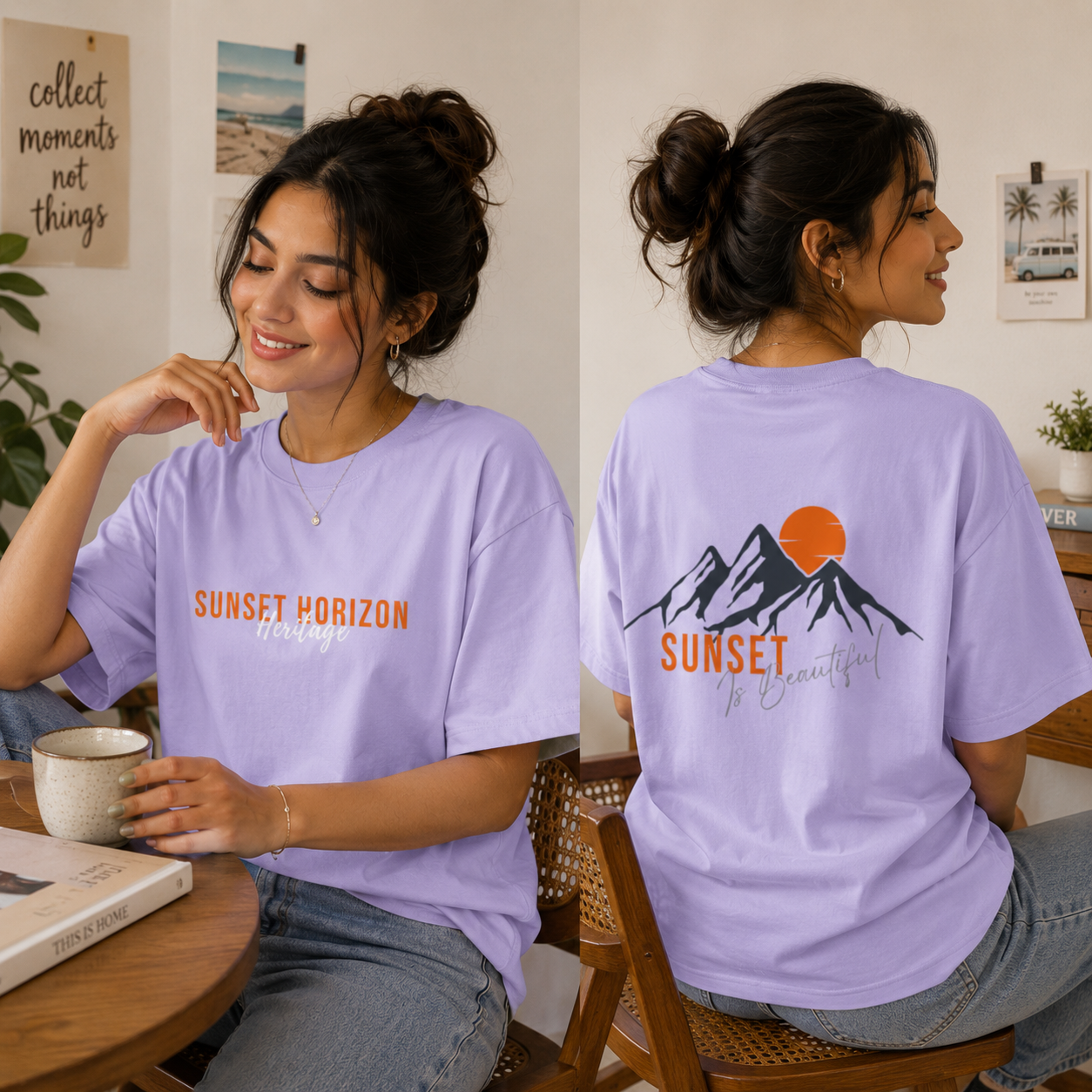 Unisex Sunset Horizon Oversized T-Shirt