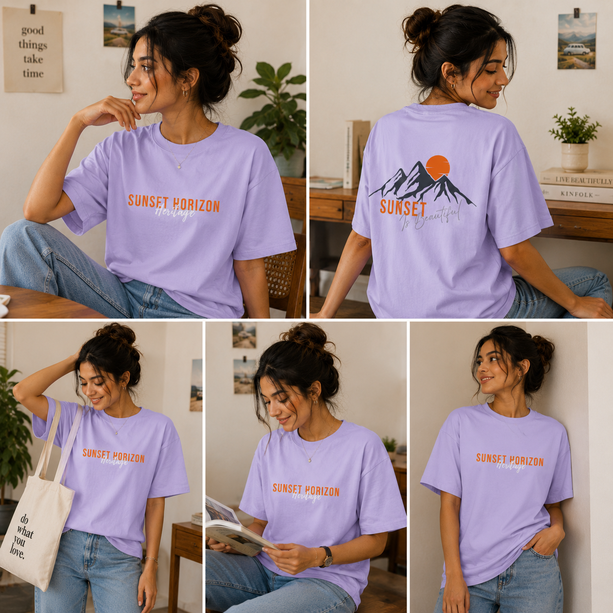 Unisex Sunset Horizon Oversized T-Shirt