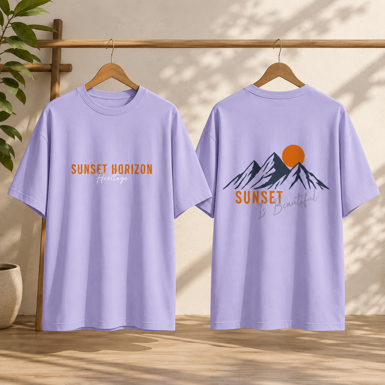 Unisex Sunset Horizon Oversized T-Shirt