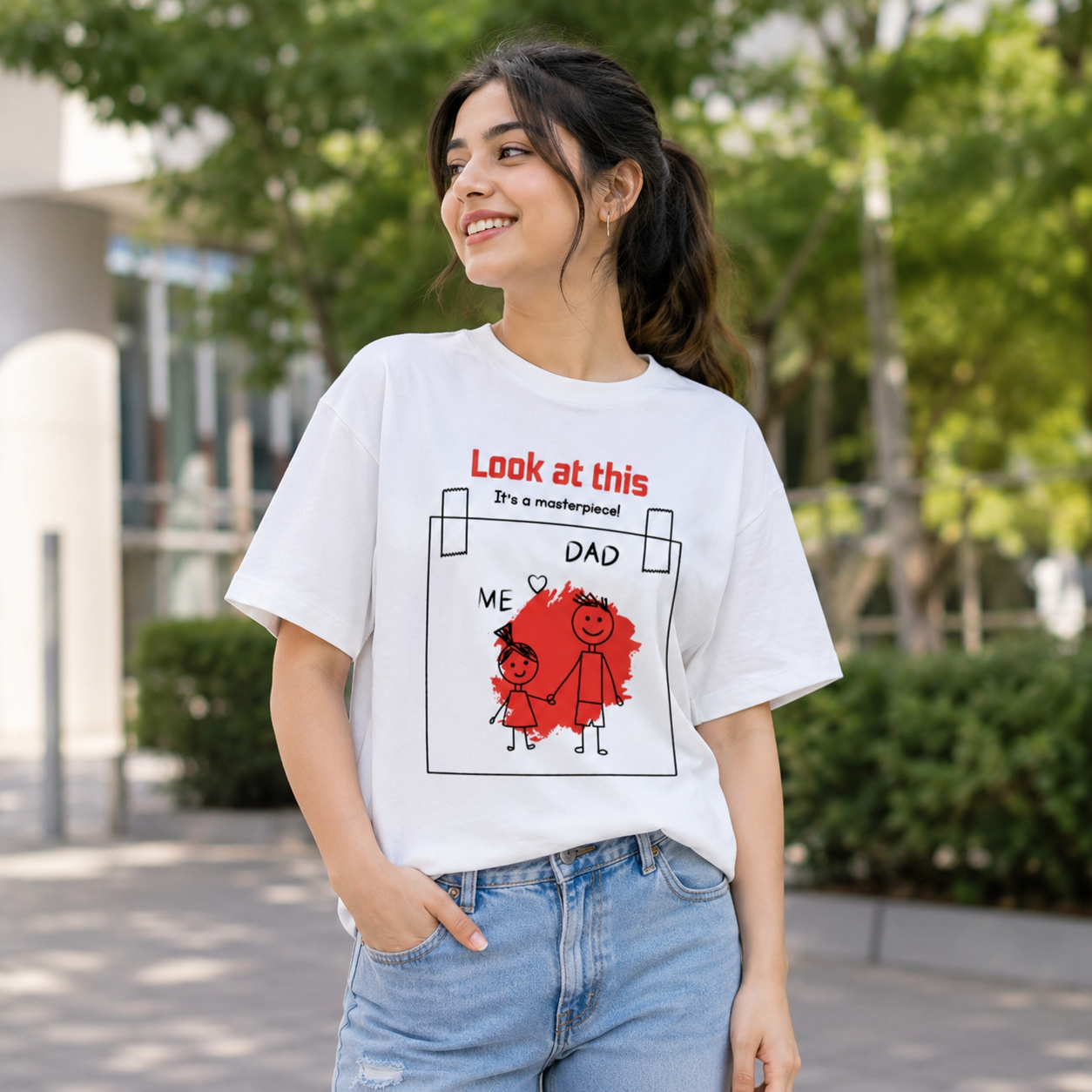 Unisex Look At This – Dad & Me Oversized T-Shirt