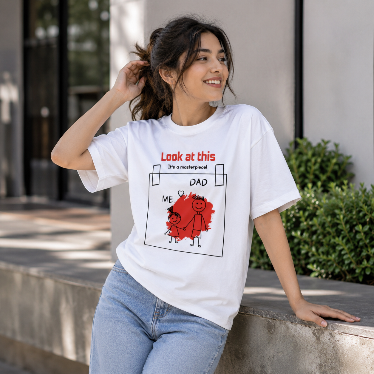 Unisex Look At This – Dad & Me Oversized T-Shirt