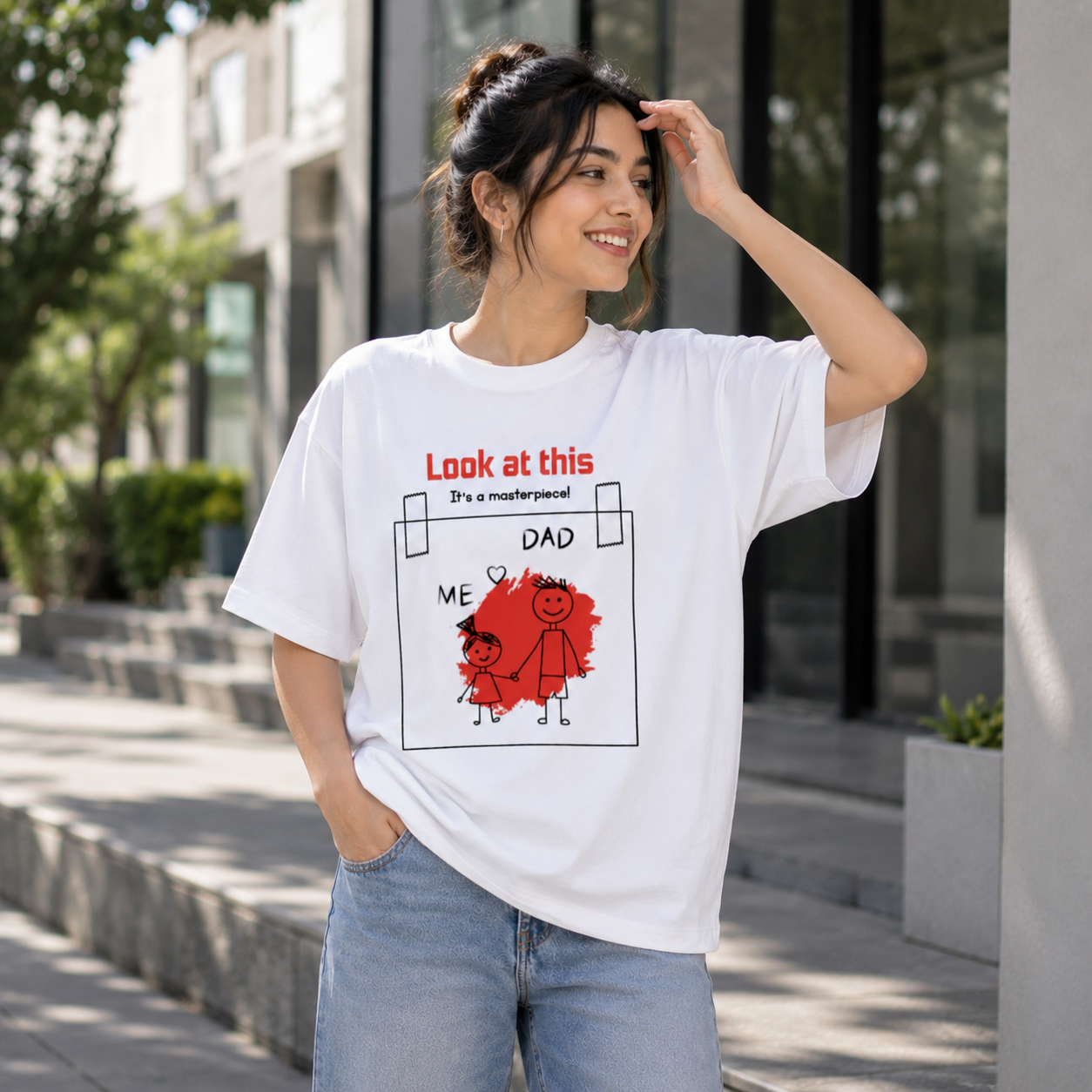 Unisex Look At This – Dad & Me Oversized T-Shirt