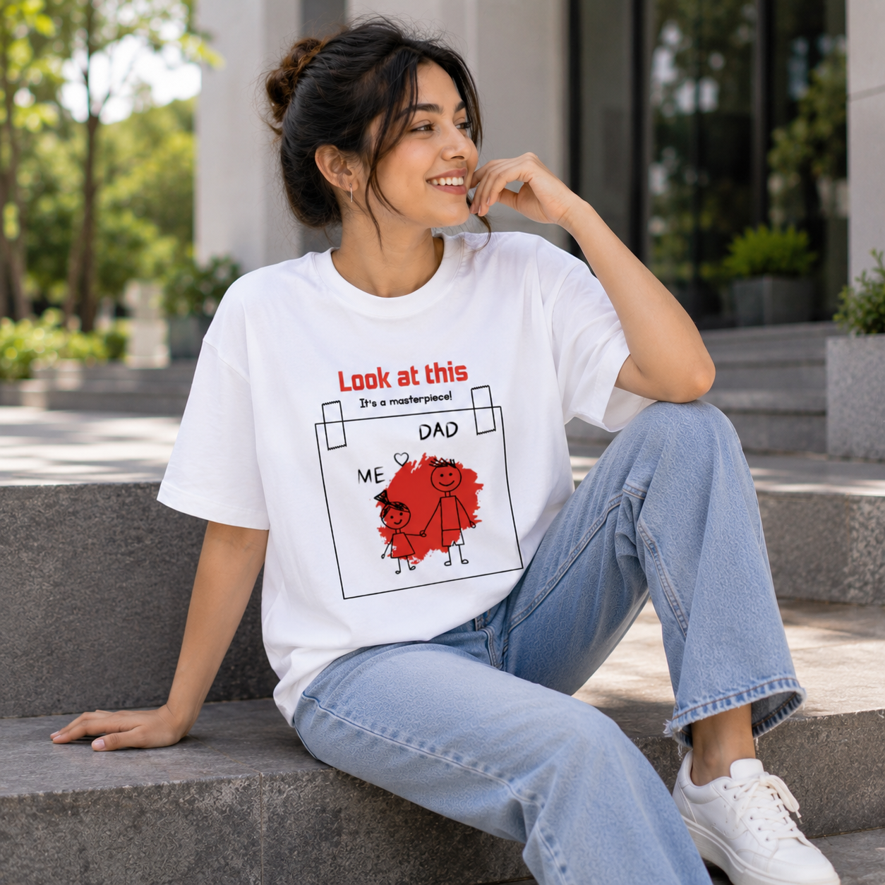 Unisex Look At This – Dad & Me Oversized T-Shirt