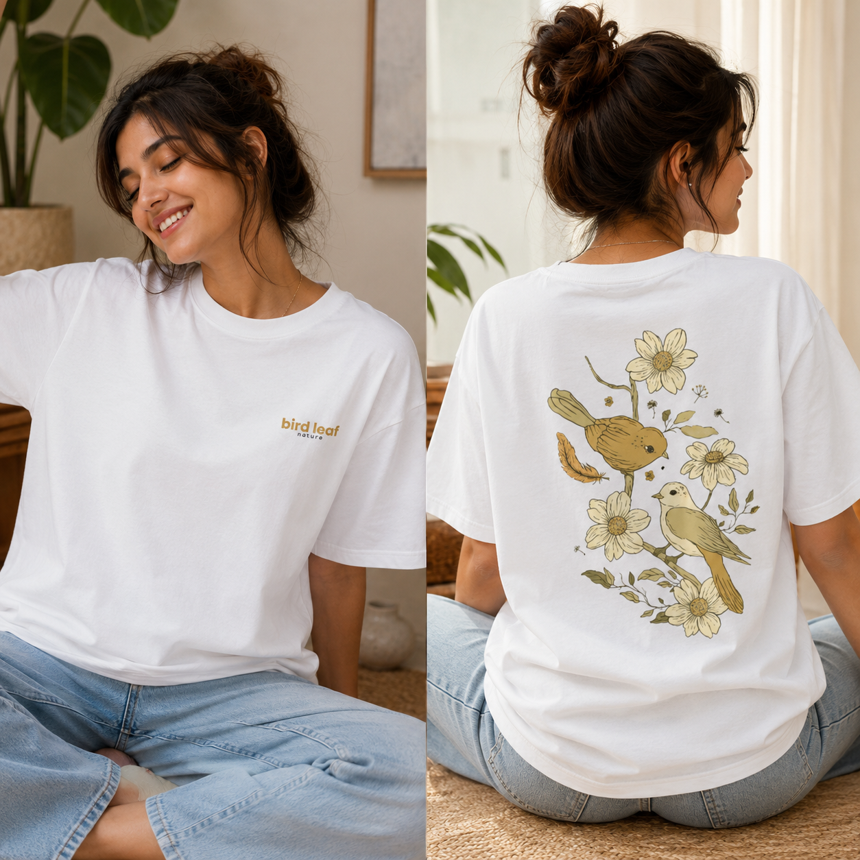 Unisex Bird Leaf Nature Classic T-Shirt