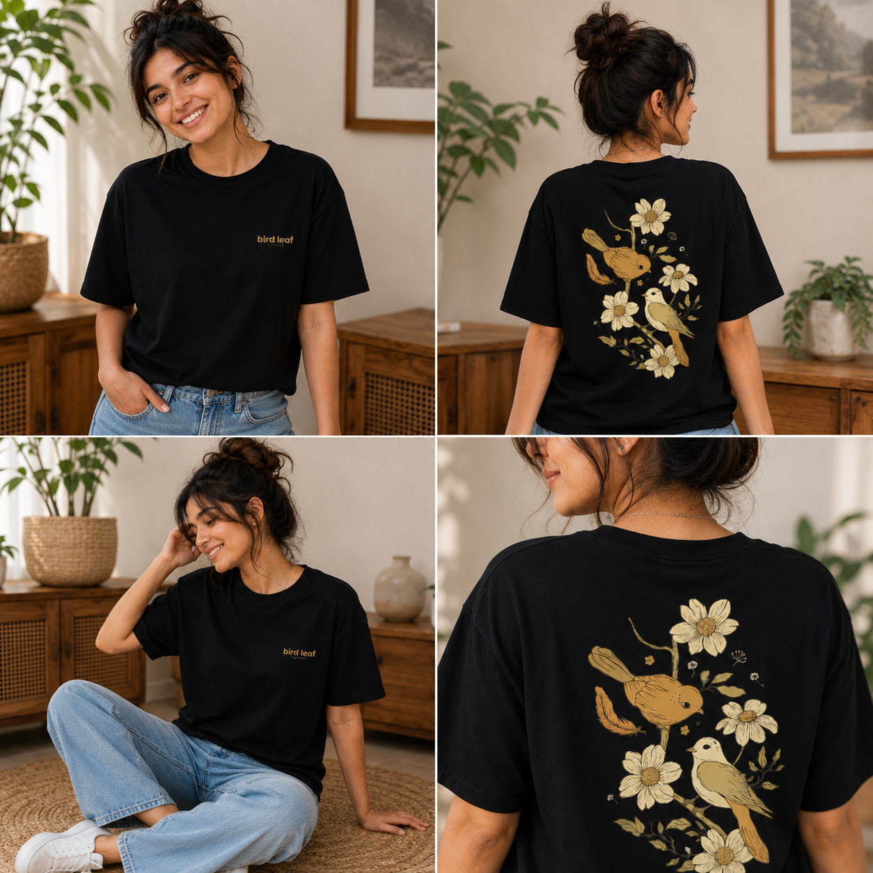Unisex Bird Leaf Nature Classic T-Shirt