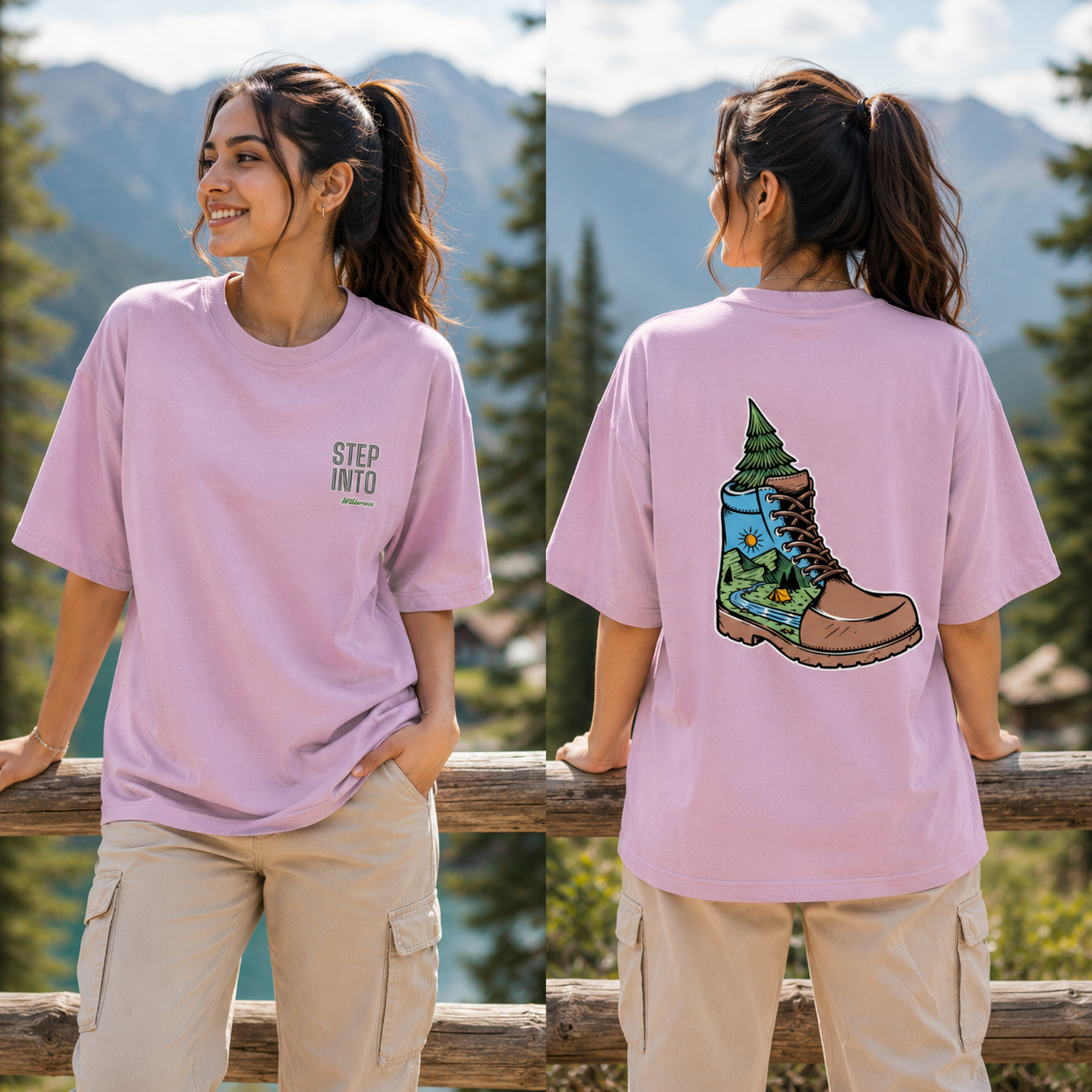 Step Into Wilderness – Unisex Oversized Classic T-Shirt