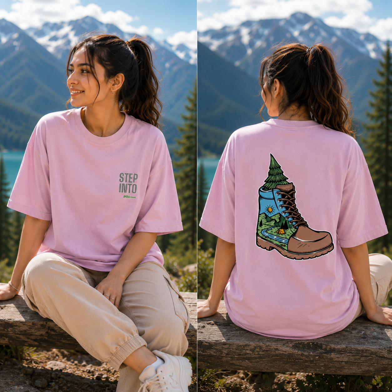 Step Into Wilderness – Unisex Oversized Classic T-Shirt