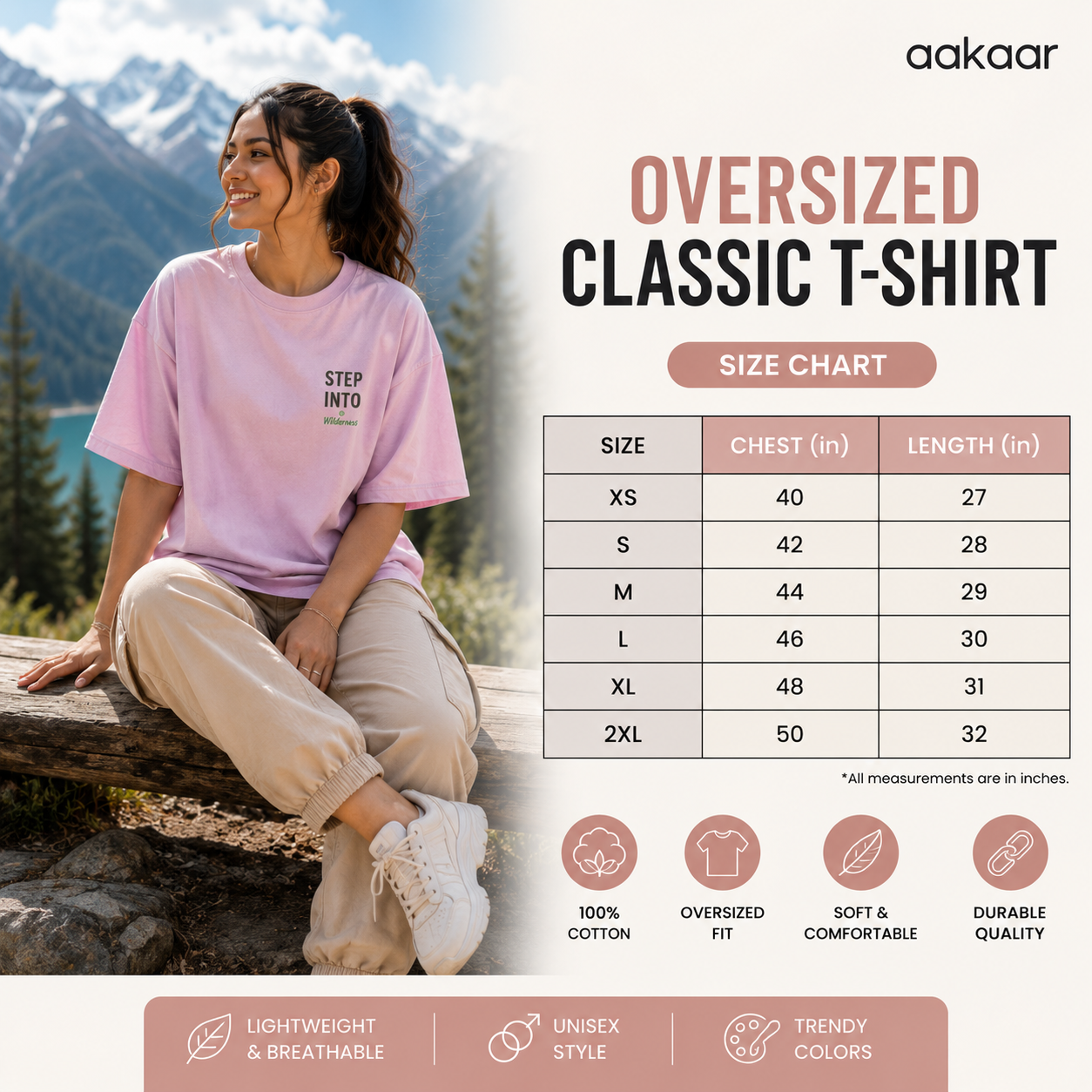 Step Into Wilderness – Unisex Oversized Classic T-Shirt