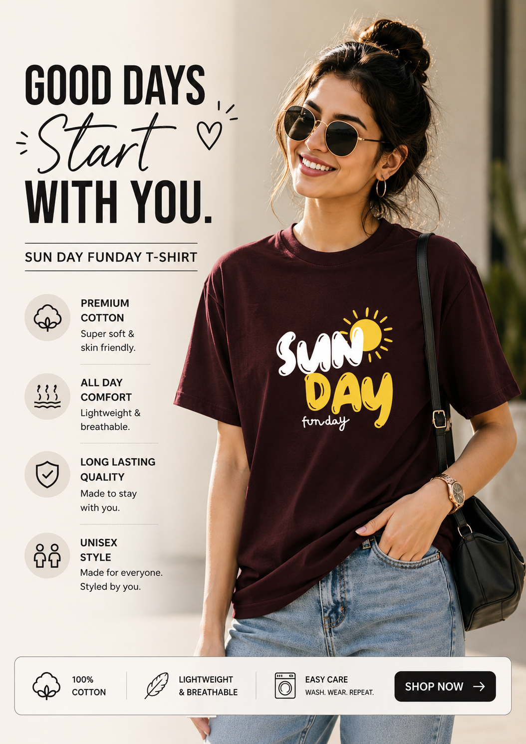 SUN DAY Funday Oversized T-Shirt