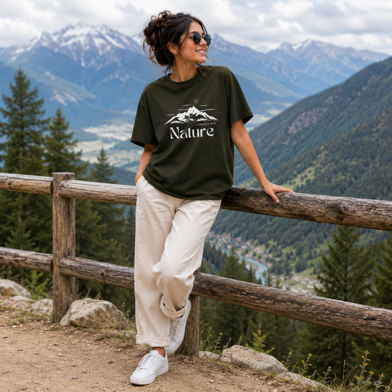 Unisex Connect With Nature Classic Crew T-Shirt