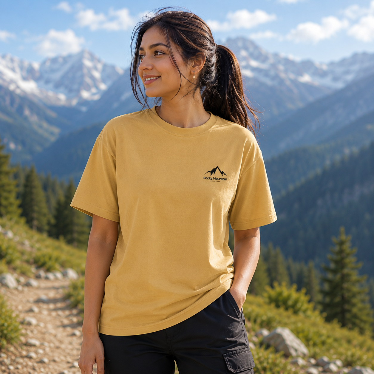 Unisex Mountain Hiking Classic Crew T-Shirt