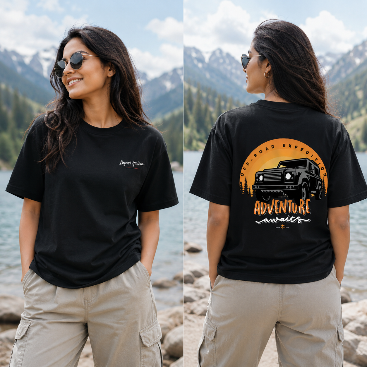 Aakaar Adventure Awaits Unisex Classic Crew T-Shirt
