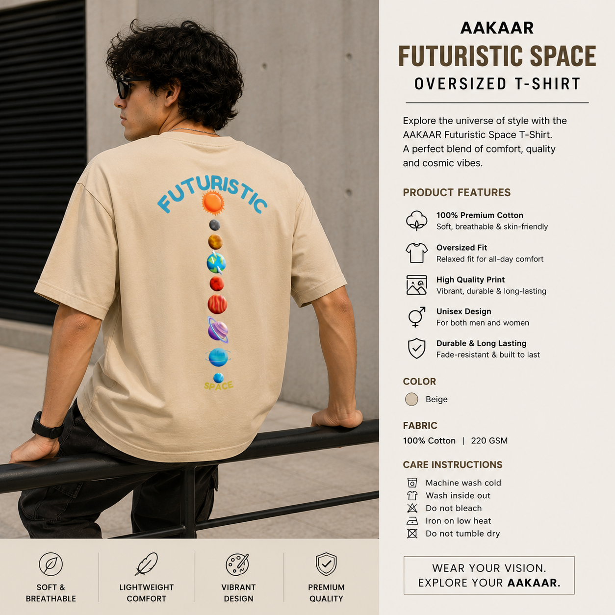 Unisex Oversized Standard Back Print T-Shirt
