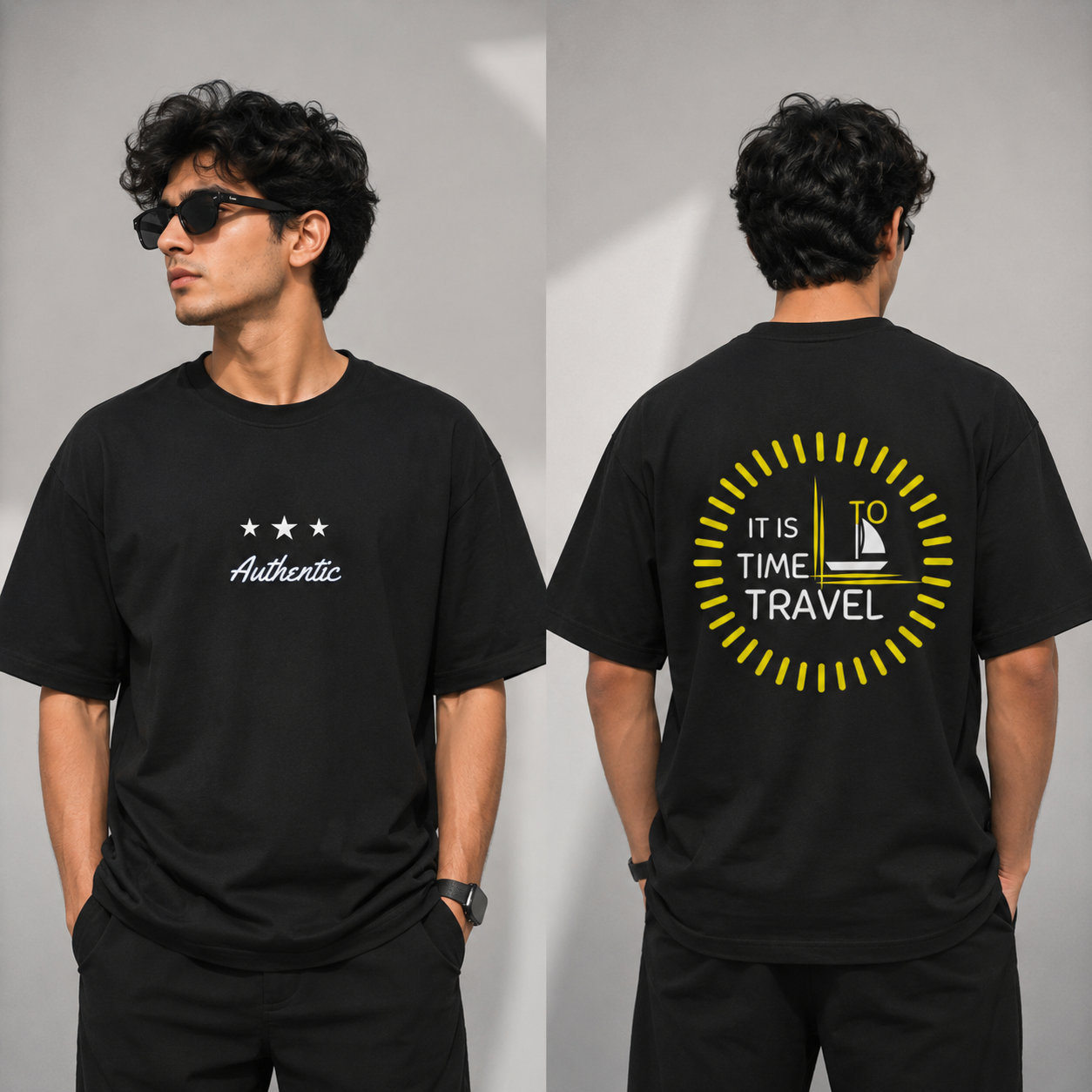 Unisex Oversized Both Side Print Standard T-Shirt