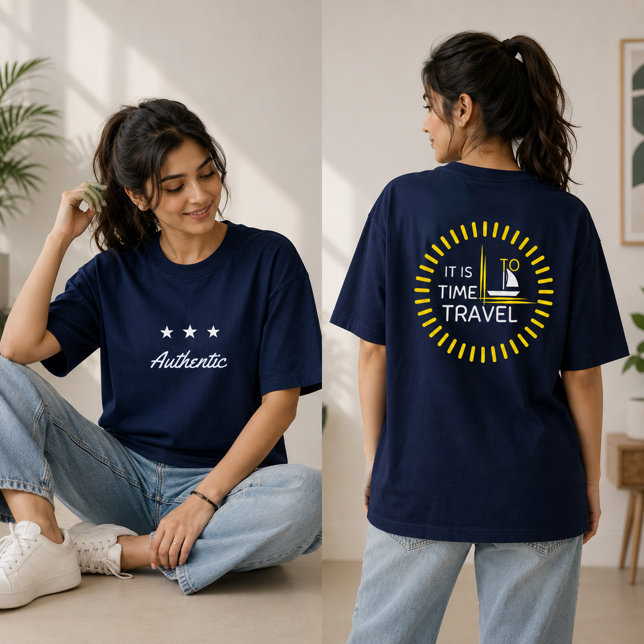 Unisex Oversized Both Side Print Standard T-Shirt