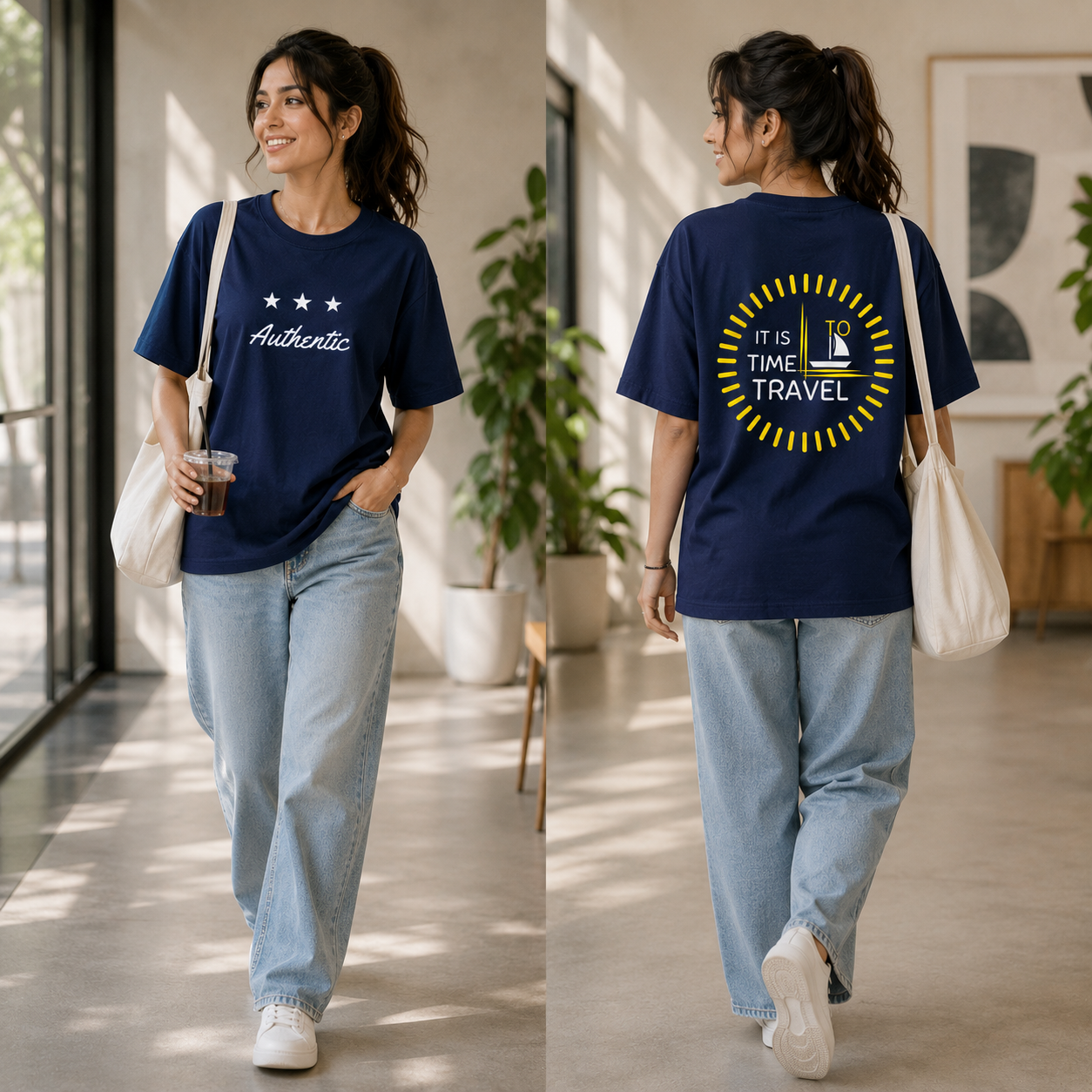 Unisex Oversized Both Side Print Standard T-Shirt