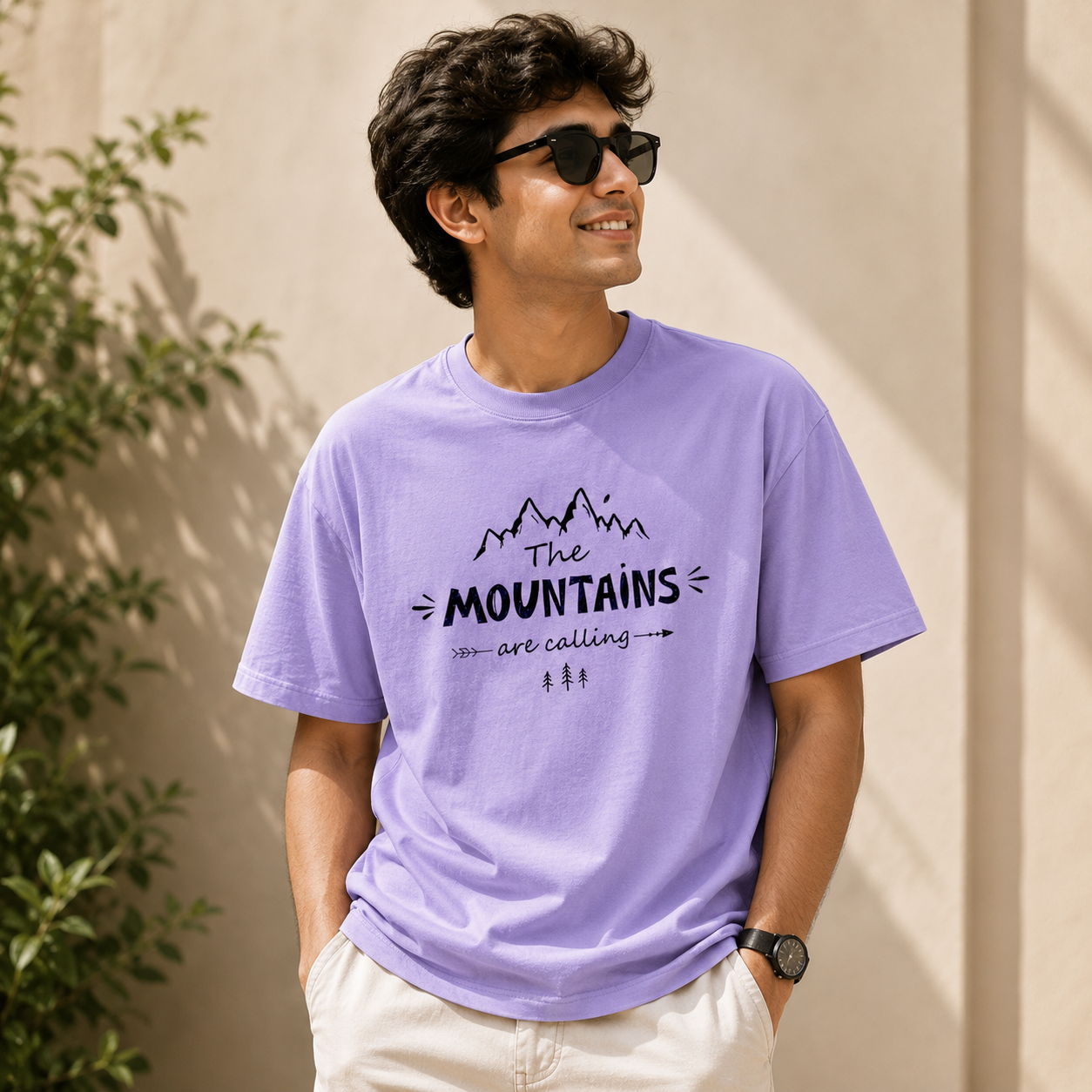 The Mountains Are Calling" Oversized Classic T-Shirt
