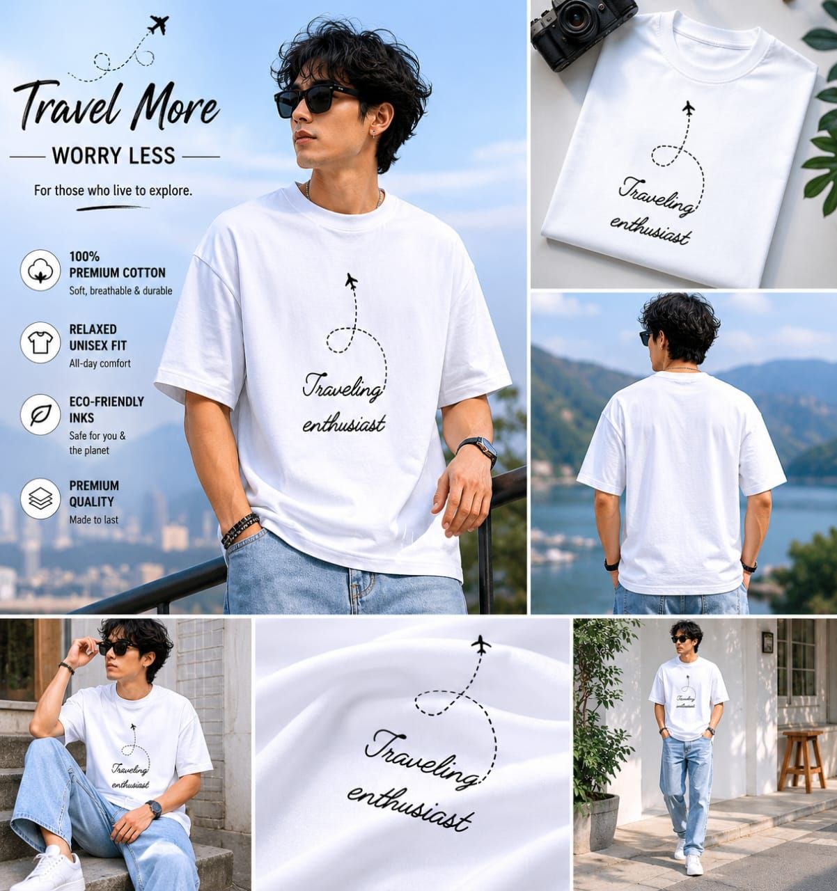 AAKAAR — Traveling Enthusiast Oversized T-Shirt