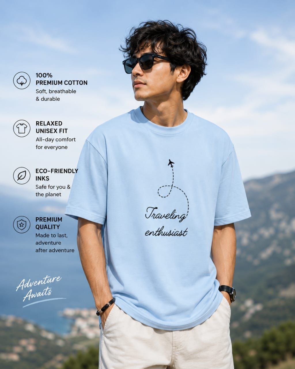 AAKAAR — Traveling Enthusiast Oversized T-Shirt