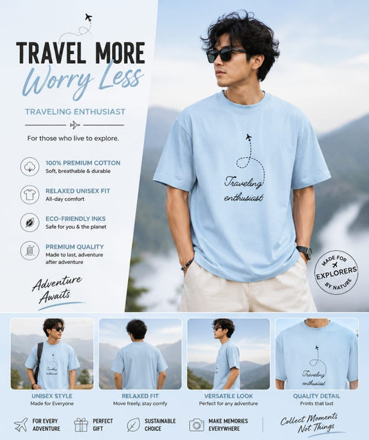 AAKAAR — Traveling Enthusiast Oversized T-Shirt